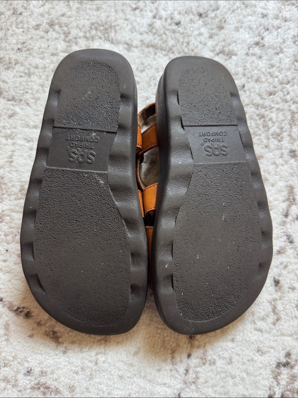 SAS Tripad Comfort Leather Tan Open Sandals 7 W Carmel Brown Color - Picture 3 of 7